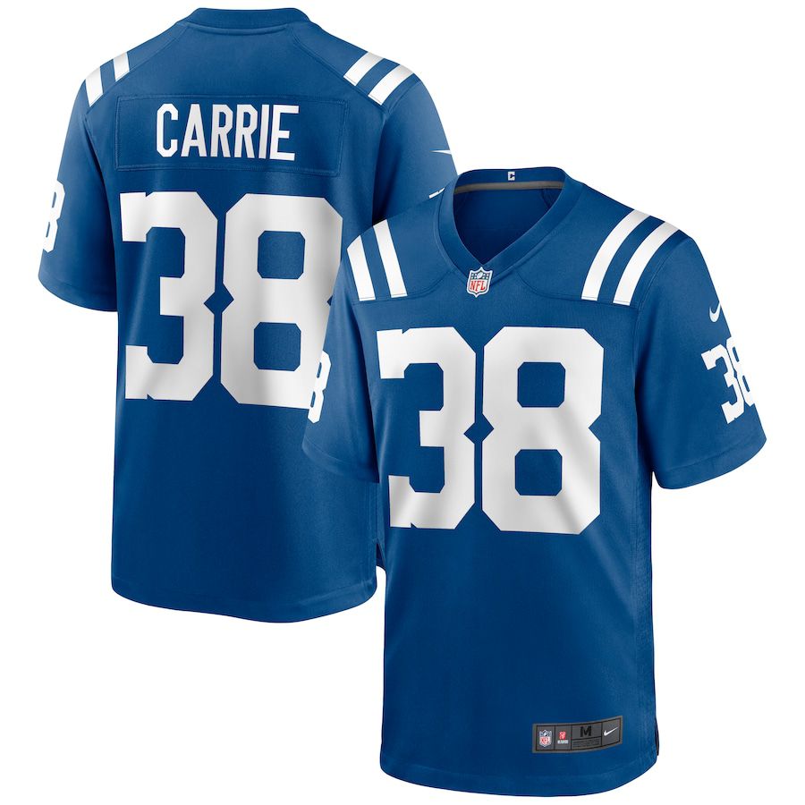Men Indianapolis Colts 38 T.J. Carrie Nike Royal Game NFL Jersey
